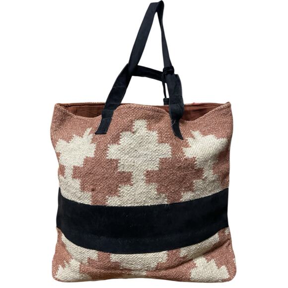 Lovestitch Woven Beaded Aztec Tote Bag NEW - Picture 2 of 9